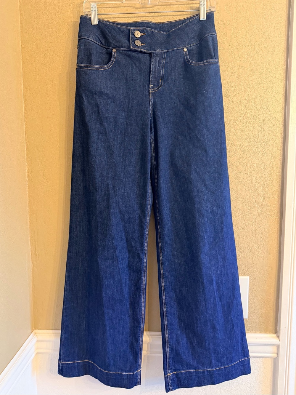 1822 Denim Wide Leg High-Rise Women's Jeans in Dark Blue